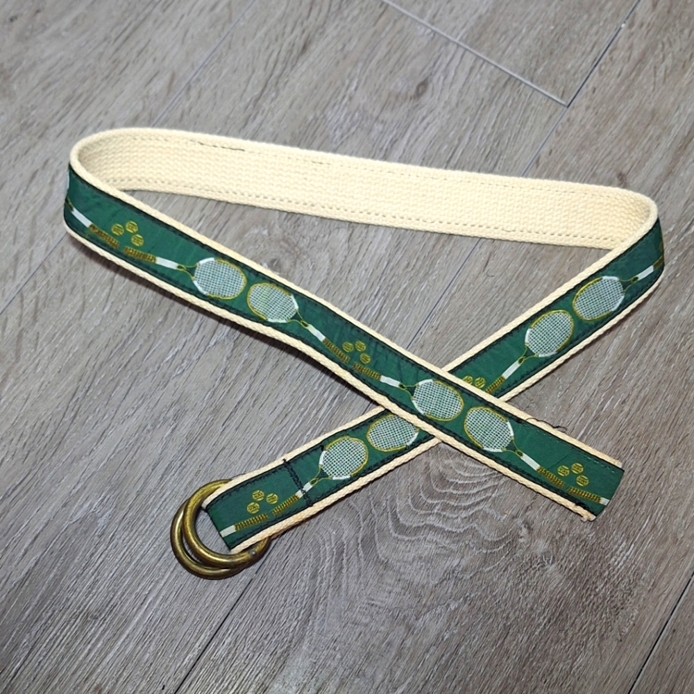 Vintage Rare YRI Yachtwear Research  Marblehead, MA  Tennis Belt Brass Rings